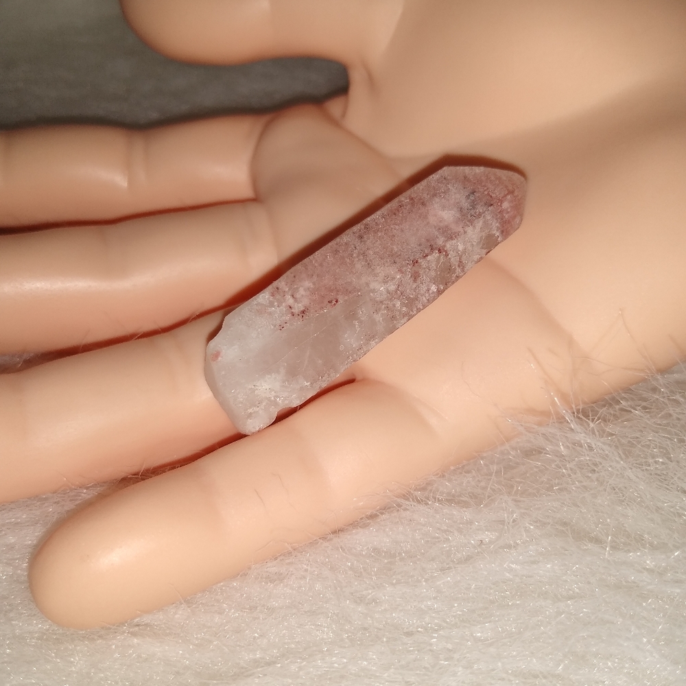Natural Stone Pink Red Hematite Quartz Crystal Spiritual Ritual Witchy